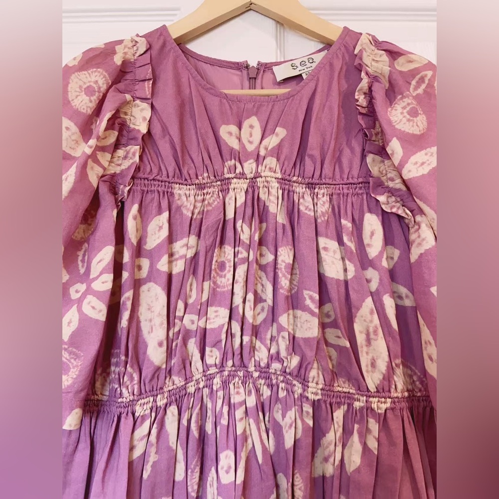 New $450 Sea New York Thea Tie Dye Mini Dress In Purple - Picture 6 of 6
